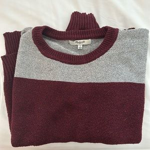 Madewell maroon and grey sweater